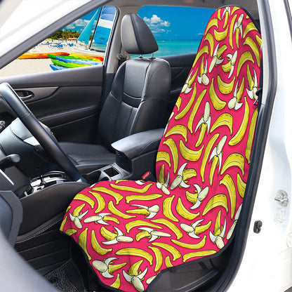 Pink Cartoon Banana Pattern Print Waterproof Car Seat Cover