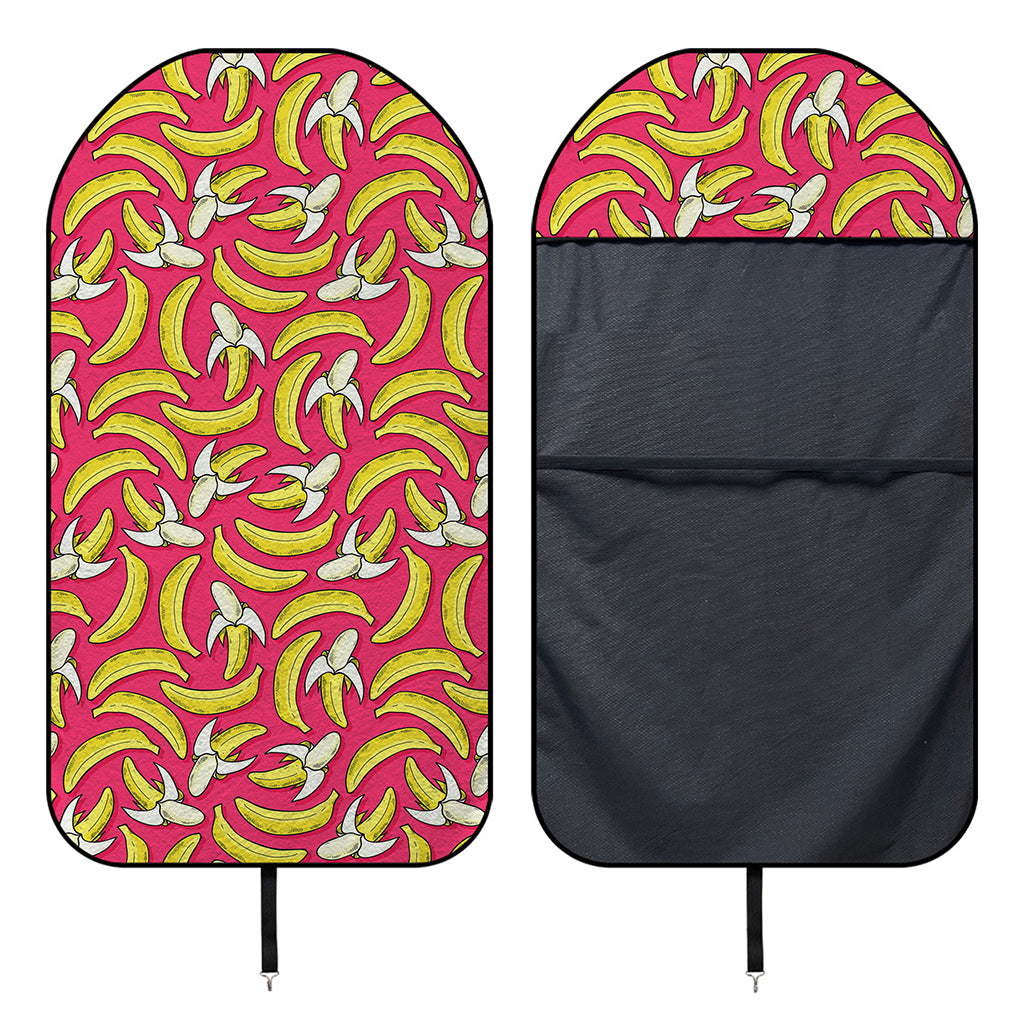 Pink Cartoon Banana Pattern Print Waterproof Car Seat Cover