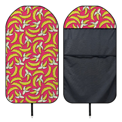 Pink Cartoon Banana Pattern Print Waterproof Car Seat Cover