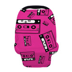 Pink Cassette Tape Pattern Print Baby Seat Cover