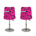 Pink Cassette Tape Pattern Print Bar Stool Covers