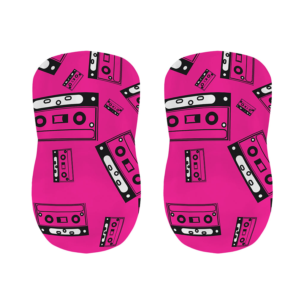 Pink Cassette Tape Pattern Print Bar Stool Covers