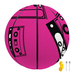 Pink Cassette Tape Pattern Print Basketball