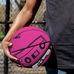 Pink Cassette Tape Pattern Print Basketball