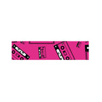 Pink Cassette Tape Pattern Print Bed Runner