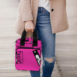 Pink Cassette Tape Pattern Print Bible Tote Bag