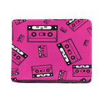 Pink Cassette Tape Pattern Print Bifold Wallet