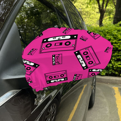 Pink Cassette Tape Pattern Print Car Side Mirror Covers