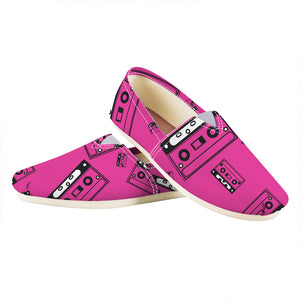 Pink Cassette Tape Pattern Print Casual Shoes