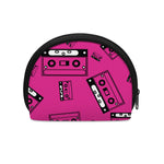 Pink Cassette Tape Pattern Print Coin Purse
