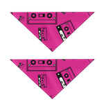 Pink Cassette Tape Pattern Print Dog Bandana