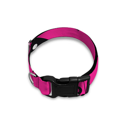 Pink Cassette Tape Pattern Print Dog Collar
