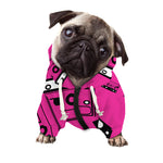Pink Cassette Tape Pattern Print Dog Zip Up Hoodie