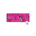 Pink Cassette Tape Pattern Print Extended Mouse Pad