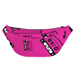 Pink Cassette Tape Pattern Print Fanny Pack