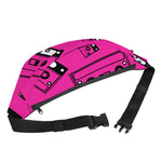 Pink Cassette Tape Pattern Print Fanny Pack