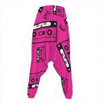 Pink Cassette Tape Pattern Print Hammer Pants