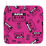 Pink Cassette Tape Pattern Print Hand Towel