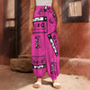 Pink Cassette Tape Pattern Print Harem Pants