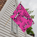 Pink Cassette Tape Pattern Print House Flag