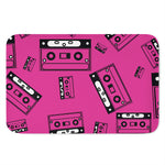 Pink Cassette Tape Pattern Print Indoor Door Mat