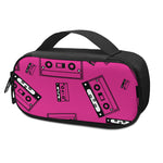 Pink Cassette Tape Pattern Print Insulin Cooler Travel Case