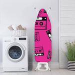 Pink Cassette Tape Pattern Print Ironing Board Cover