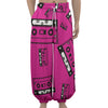 Pink Cassette Tape Pattern Print Lantern Pants