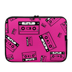 Pink Cassette Tape Pattern Print Laptop Sleeve