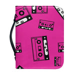 Pink Cassette Tape Pattern Print Leather Bible Cover