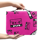 Pink Cassette Tape Pattern Print Leather Bible Cover