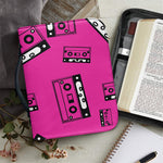 Pink Cassette Tape Pattern Print Leather Bible Cover