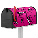 Pink Cassette Tape Pattern Print Mailbox Cover