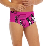 Pink Cassette Tape Pattern Print Men's Briefs