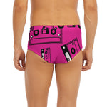 Pink Cassette Tape Pattern Print Men's Briefs