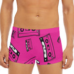 Pink Cassette Tape Pattern Print Men's Short Boxer Briefs