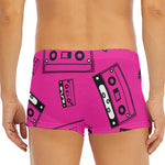 Pink Cassette Tape Pattern Print Men's Short Boxer Briefs