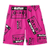 Pink Cassette Tape Pattern Print Men's Swim Trunks