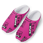 Pink Cassette Tape Pattern Print Mesh Casual Shoes