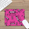 Pink Cassette Tape Pattern Print Mouse Pad