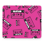 Pink Cassette Tape Pattern Print Mouse Pad