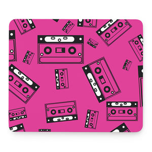 Pink Cassette Tape Pattern Print Mouse Pad