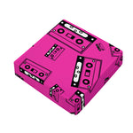 Pink Cassette Tape Pattern Print Outdoor Seat Cushion Cover