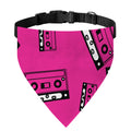 Pink Cassette Tape Pattern Print Over The Collar Dog Bandana