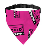 Pink Cassette Tape Pattern Print Over The Collar Dog Bandana