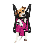 Pink Cassette Tape Pattern Print Pet Carrier Backpack