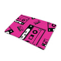 Pink Cassette Tape Pattern Print Pet Cooling Mat Cover