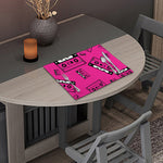 Pink Cassette Tape Pattern Print Placemat