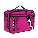 Pink Cassette Tape Pattern Print Portable Lunch Bag