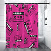 Pink Cassette Tape Pattern Print Premium Shower Curtain